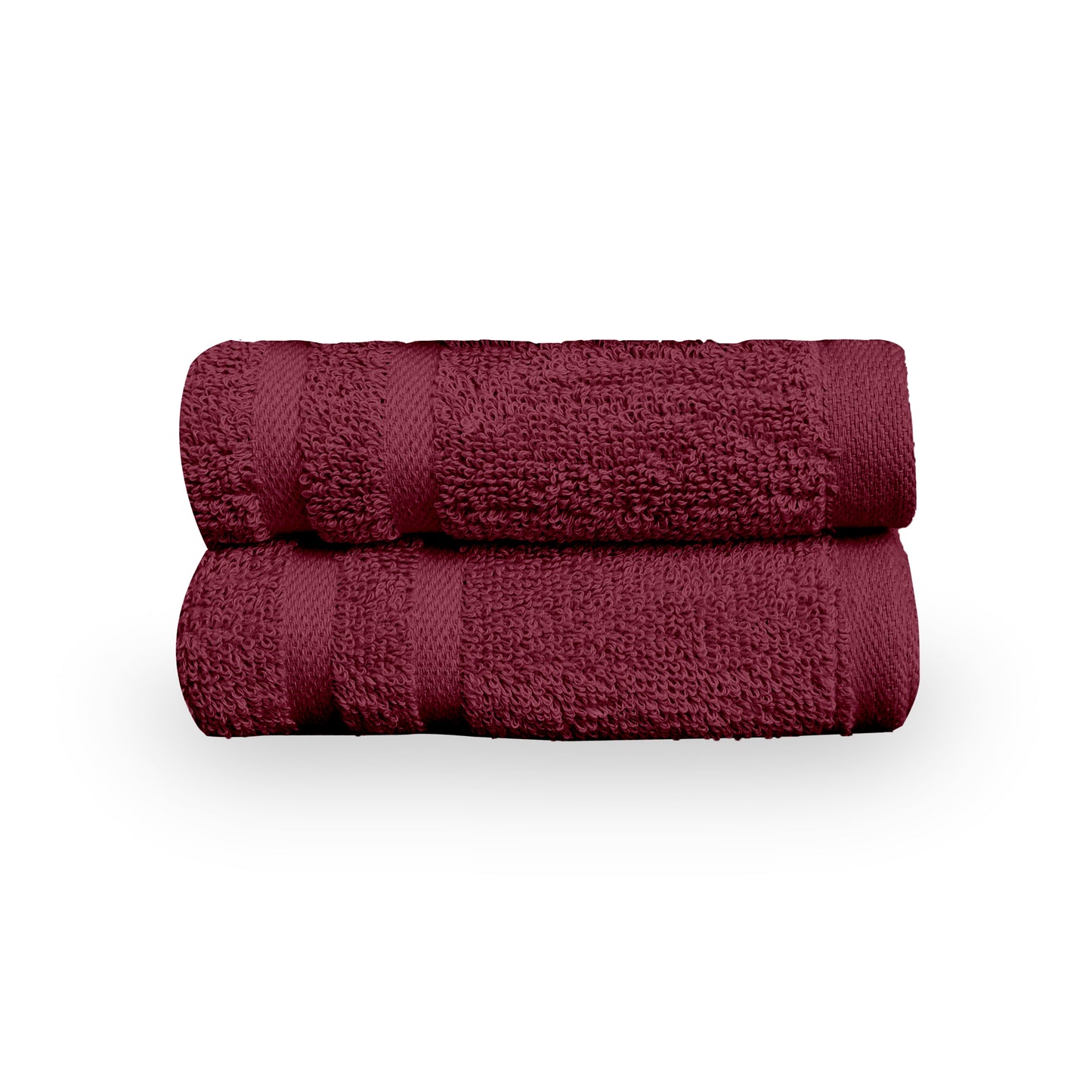 Maroon Cotton Set of 2 Hand Towels (40x60 cm)