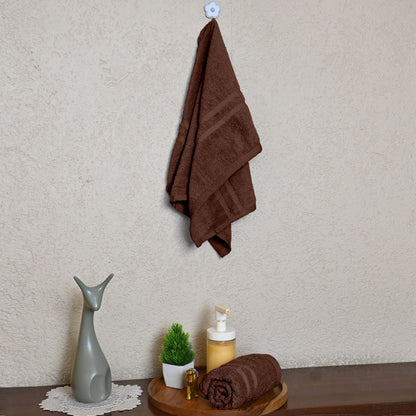 Brown Cotton Set of 2 Hand Towels (40x60 cm)