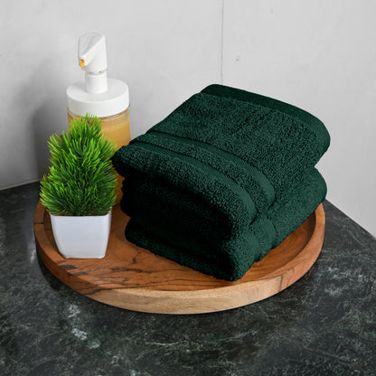 Green Cotton Set of 2 Hand Towels (40x60 cm)