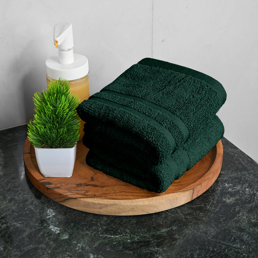 Green Cotton Set of 2 Hand Towels (40x60 cm)