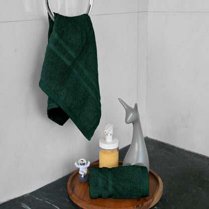 Green Cotton Set of 2 Hand Towels (40x60 cm)