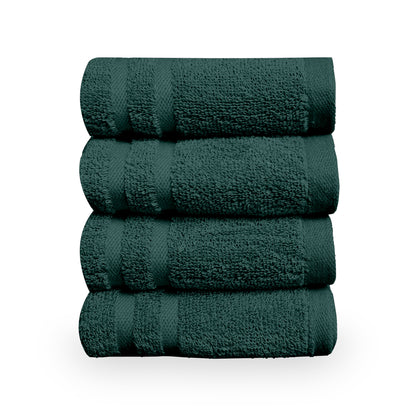 Green Cotton Set of 4 Hand Towels (40x60 cm)