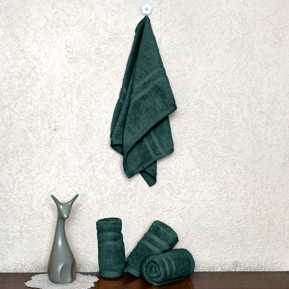 Green Cotton Set of 4 Hand Towels (40x60 cm)