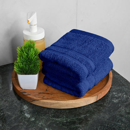 Blue Cotton Set of 2 Hand Towels (40x60 cm)