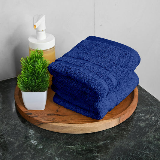 Blue Cotton Set of 2 Hand Towels (40x60 cm)