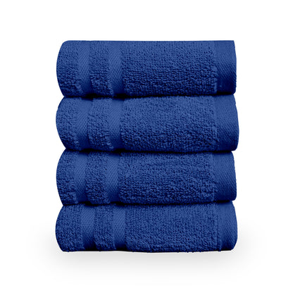 Blue Cotton Set of 4 Hand Towels (40x60 cm)