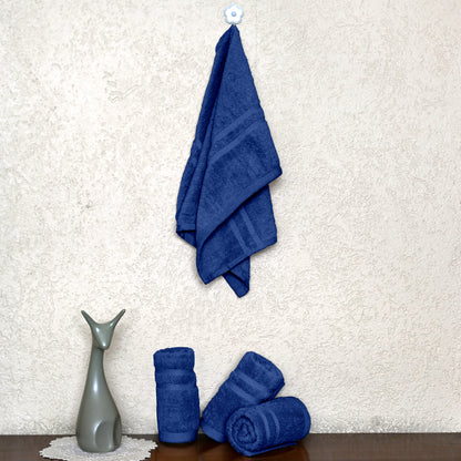 Blue Cotton Set of 4 Hand Towels (40x60 cm)