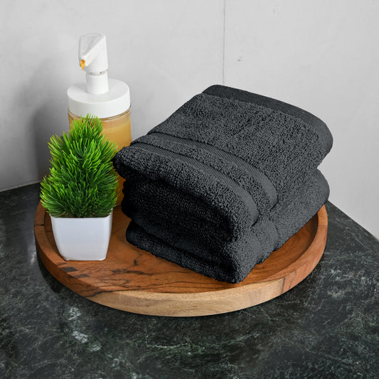 Grey Cotton Set of 2 Hand Towels (40x60 cm)