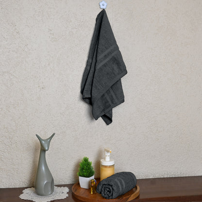 Grey Cotton Set of 2 Hand Towels (40x60 cm)
