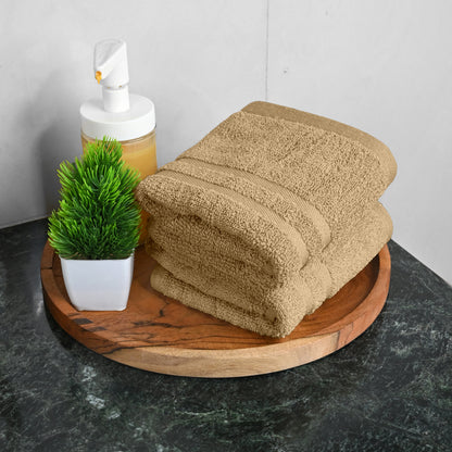 Beige Cotton Set of 2 Hand Towels (40x60 cm)