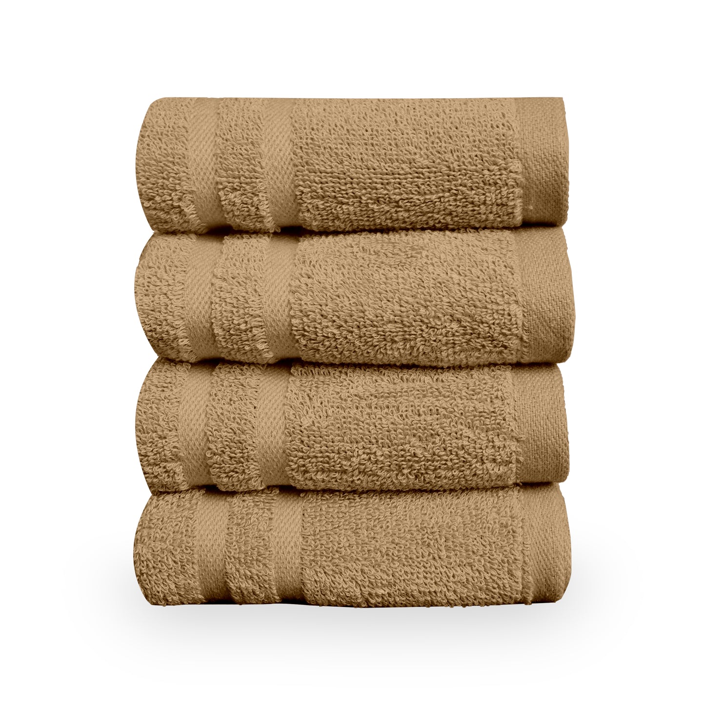 Beige Cotton Hand Towels Set of 4 (40x60 cm)