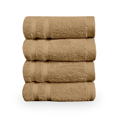 Beige Cotton Hand Towels Set of 4 (40x60 cm)
