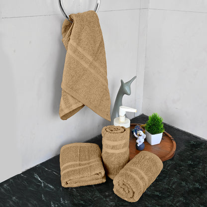 Beige Cotton Hand Towels Set of 4 (40x60 cm)