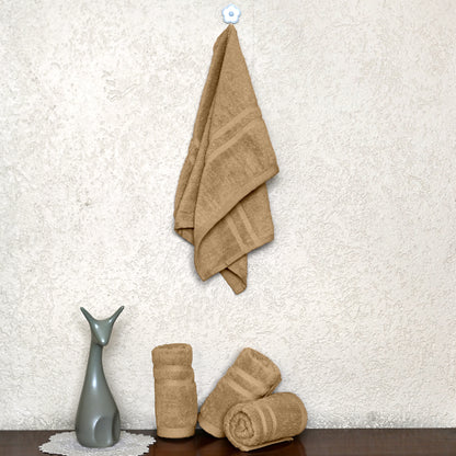 Beige Cotton Hand Towels Set of 4 (40x60 cm)
