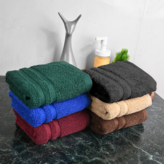 Multicolor Cotton Hand Towels Set of 6 (40x60 cm)