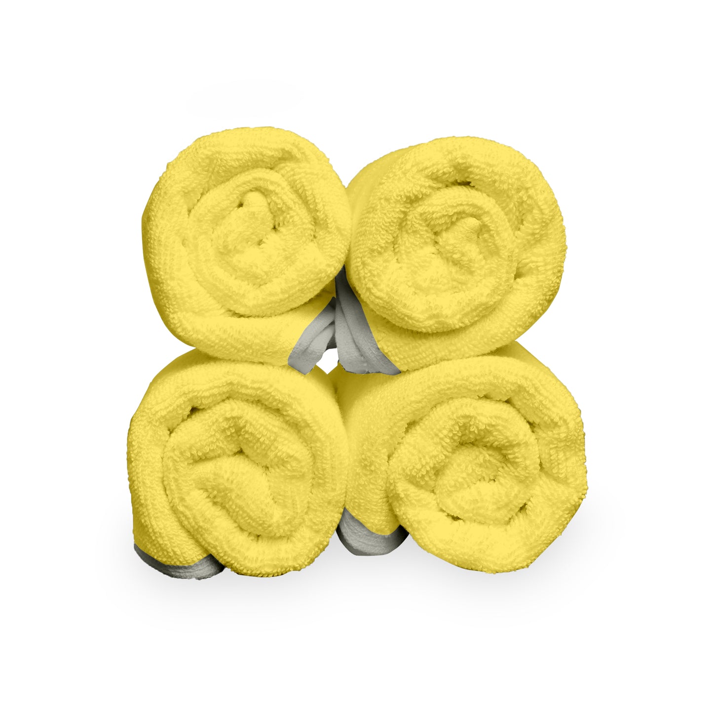 Yellow Cotton Hand Towels Set of 4 (40x60 cm)