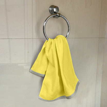 Yellow Cotton Hand Towels Set of 4 (40x60 cm)