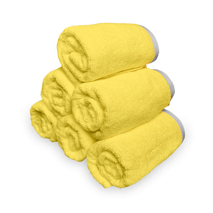 Yellow Cotton Hand Towels Set of 6 (40x60 cm)