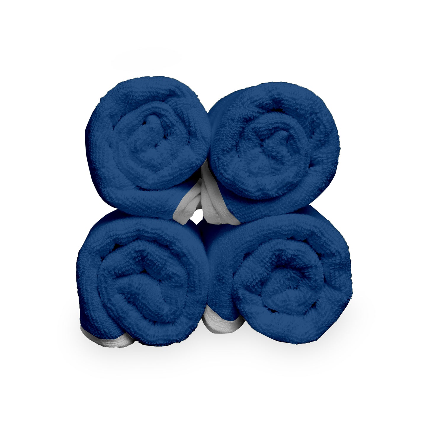 Blue Cotton Hand Towels Set of 4 (40x60 cm)