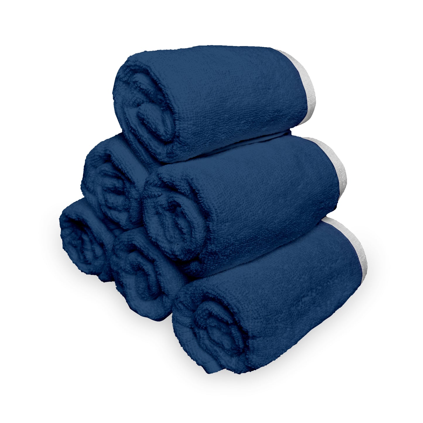Blue Cotton Hand Towels Set of 6 (40x60 cm)