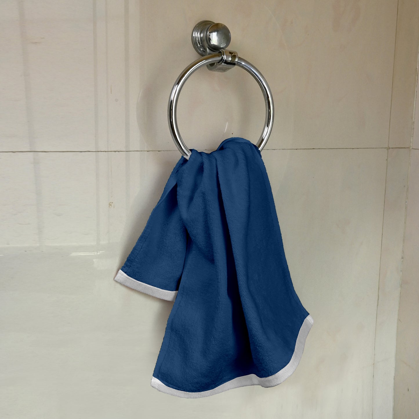 Blue Cotton Hand Towels Set of 6 (40x60 cm)