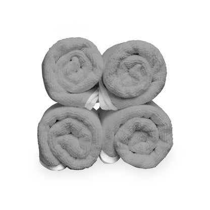 Grey Cotton Hand Towels Set of 4 (40x60 cm)