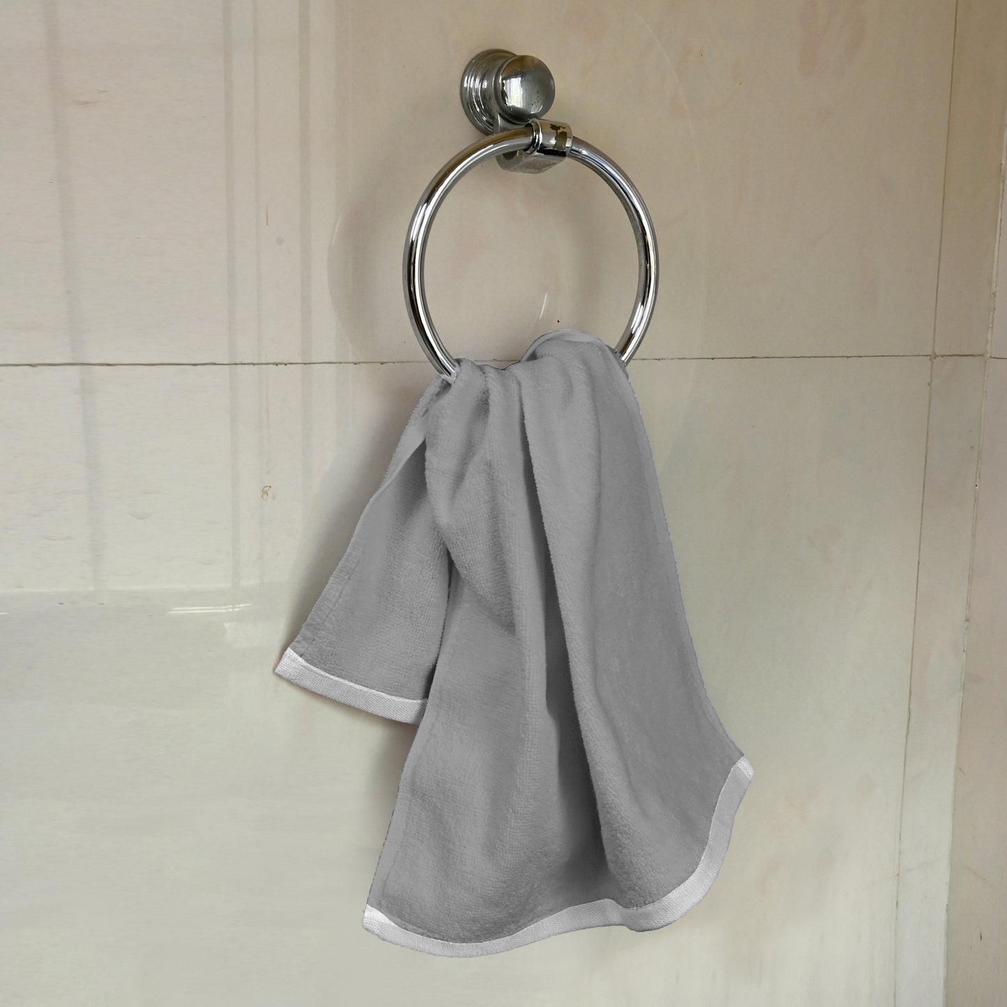 Grey Cotton Hand Towels Set of 4 (40x60 cm)