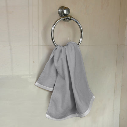 Grey Cotton Hand Towels Set of 6 (40x60 cm)