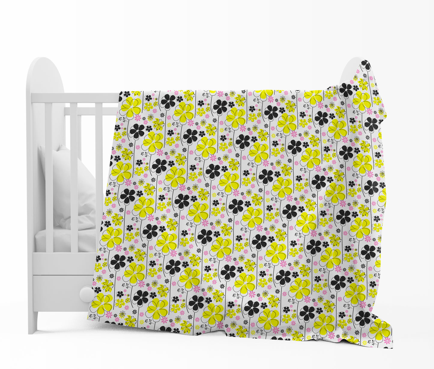 Floral Black Comfy To touch and Soft Feel for 0-3 Years Baby Single Bed AC Blanket for Kids