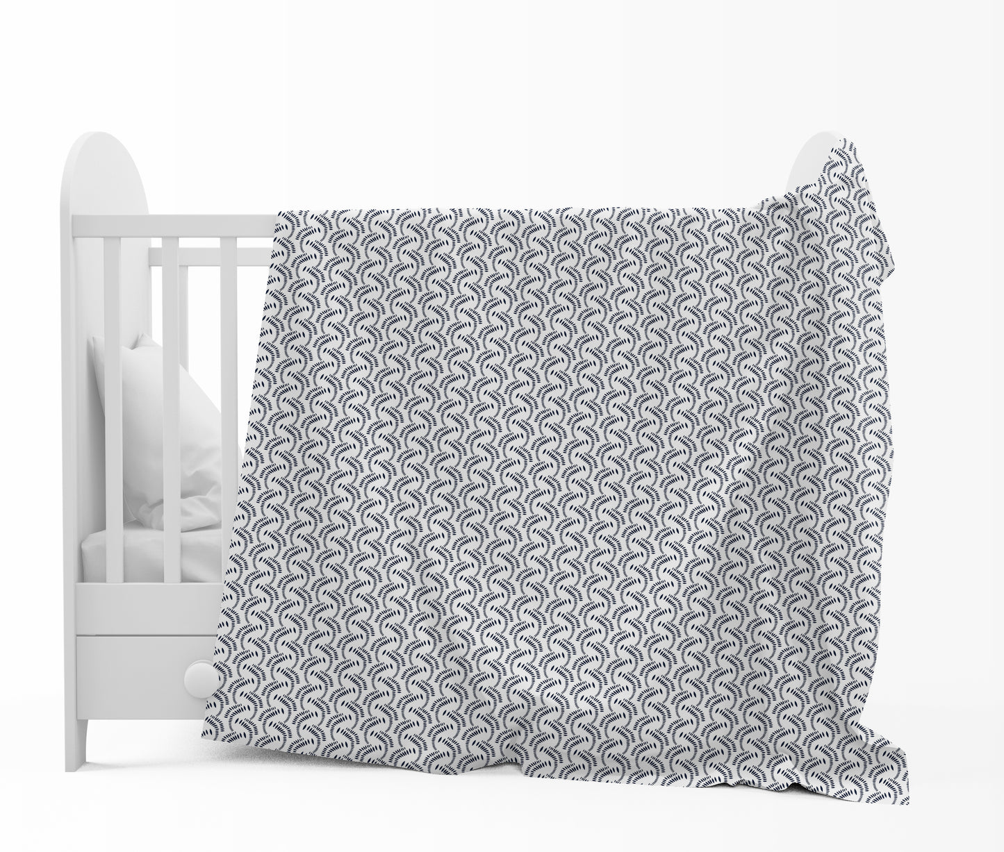 Navy Blue Block Print for 0-3 Years Baby Single Bed AC Blanket for Kids
