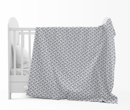 Navy Blue Block Print for 0-3 Years Baby Single Bed AC Blanket for Kids