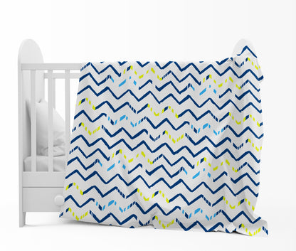 Blue Abstract Print Lotus Soft Touch for 0-3 Years Baby Single Bed AC Blanket for Kids