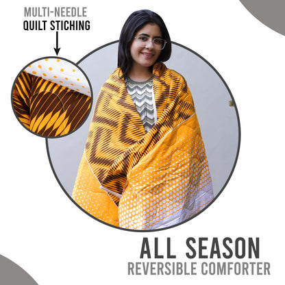 Orange Chevron Single Bed Comforter – 120 GSM Microfiber