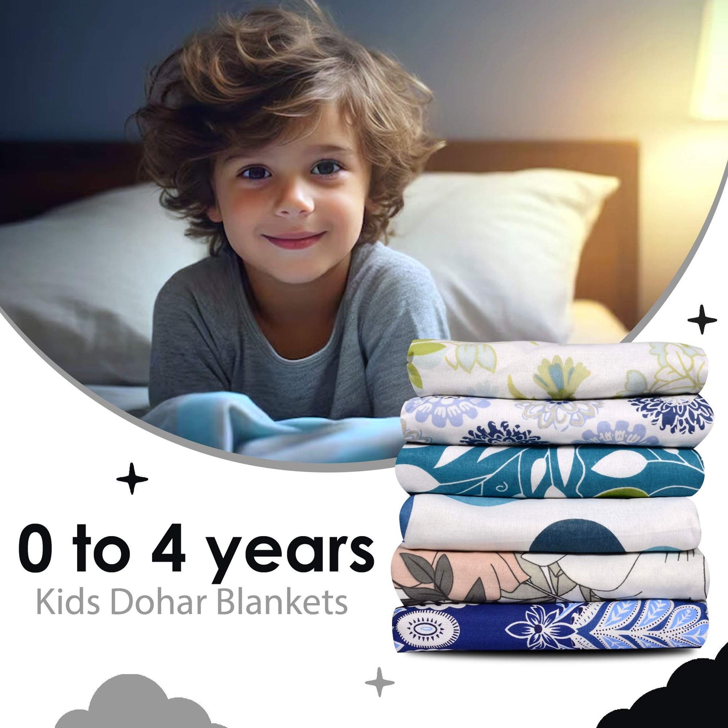 Black Modern Zig Zag for 0-3 Years Baby Single Bed AC Blanket for Kids