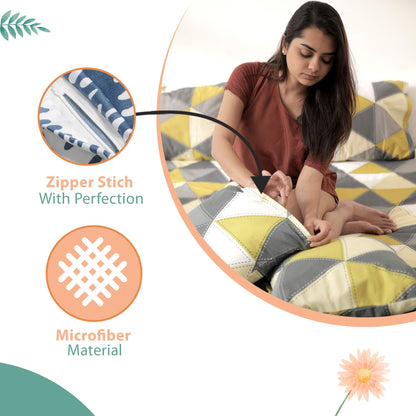 Deep Blue Moroccan Set of 5 Microfiber Cushion Covers - 16x16 Inches
