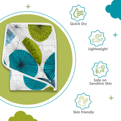 Dandelions Floral Print Blue Pure Cotton Baby Dohar for Newborns to Toddlers