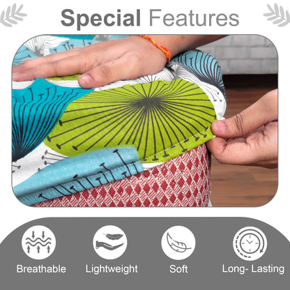 Aqua and Peach Set of 2 Elastic Fitted Combo Bedsheet For King Size Bed