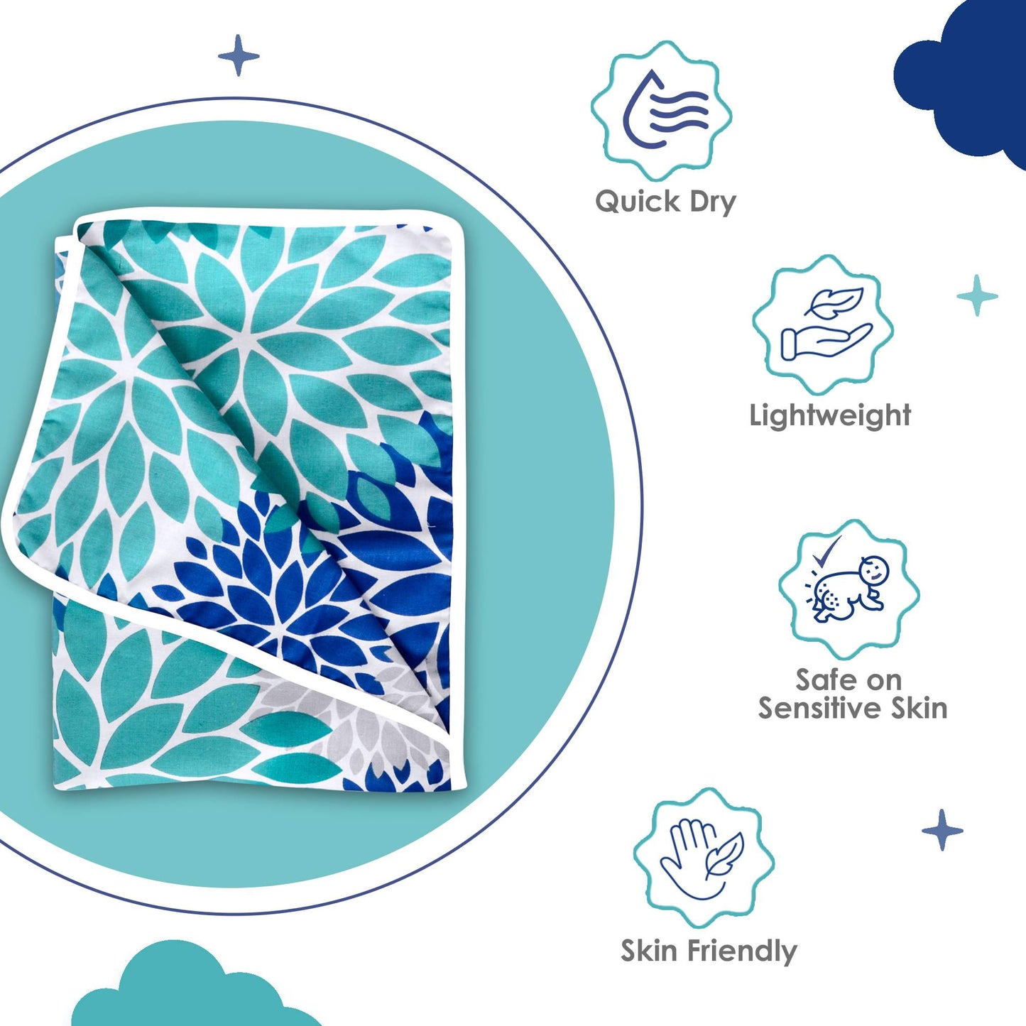 Silhouette leaves Reversible AC Blanket Dohar for Kids