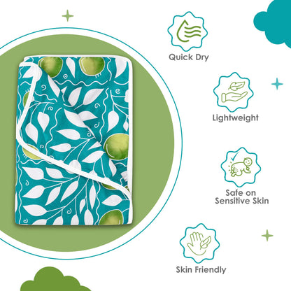 Blue and Yellow 144 TC 100% Cotton Floral Pattern Baby Single Bed AC Blanket Dohar for Kids