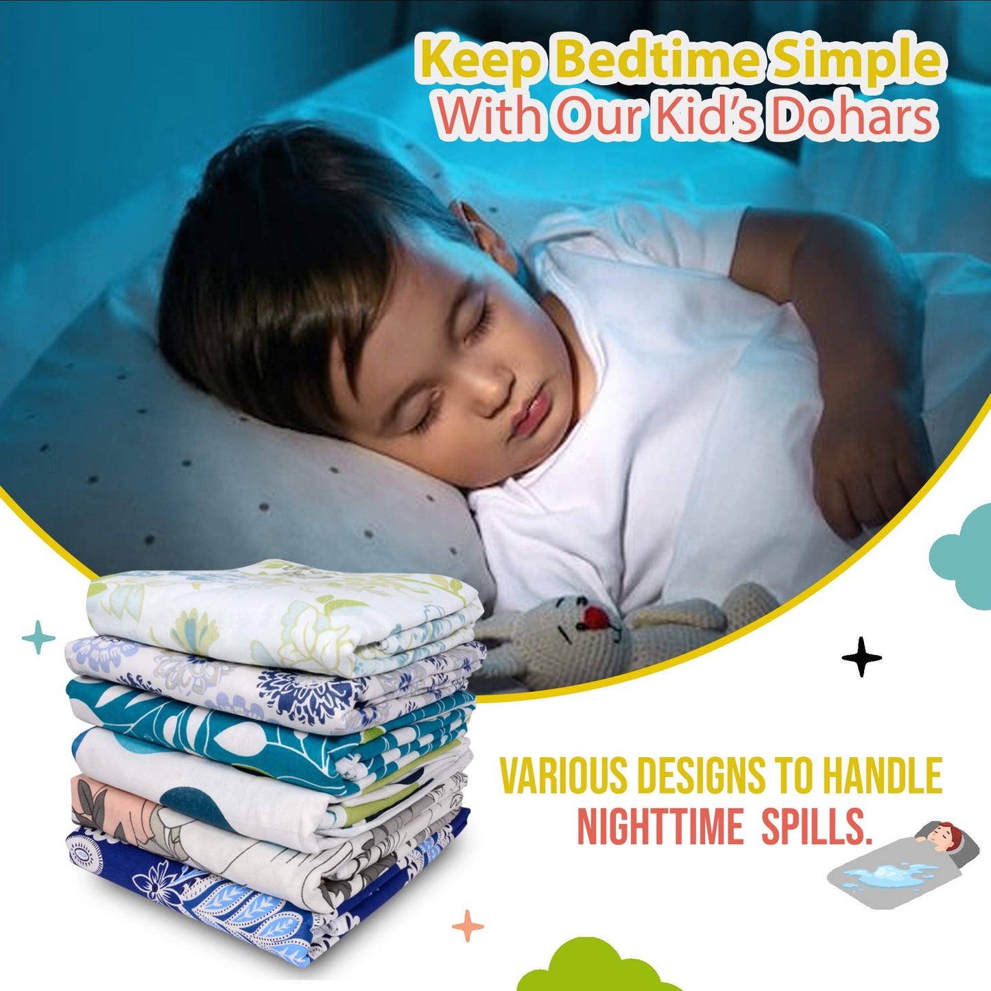 Triangle Candy Print Reversible AC Blanket Dohar for Kids