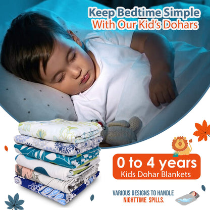 Iris Deep Abstract Kids Single Bed Dohar – 120 GSM Cotton