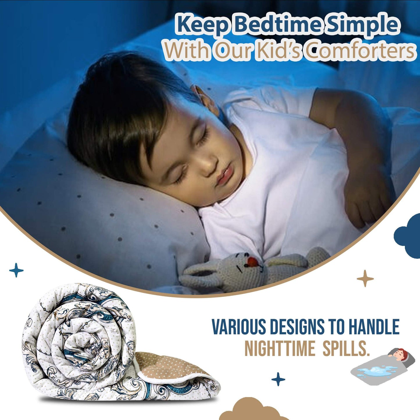 Kalamkari Retro Single Bed AC Quilt Comforter for Kids