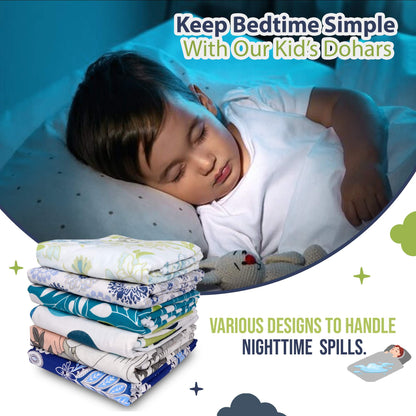 Green and White Pure Cotton Baby Blanket for Newborns 0-3 Years Soft Cozy Dohar for Toddlers, Girls, Boys, and Babies