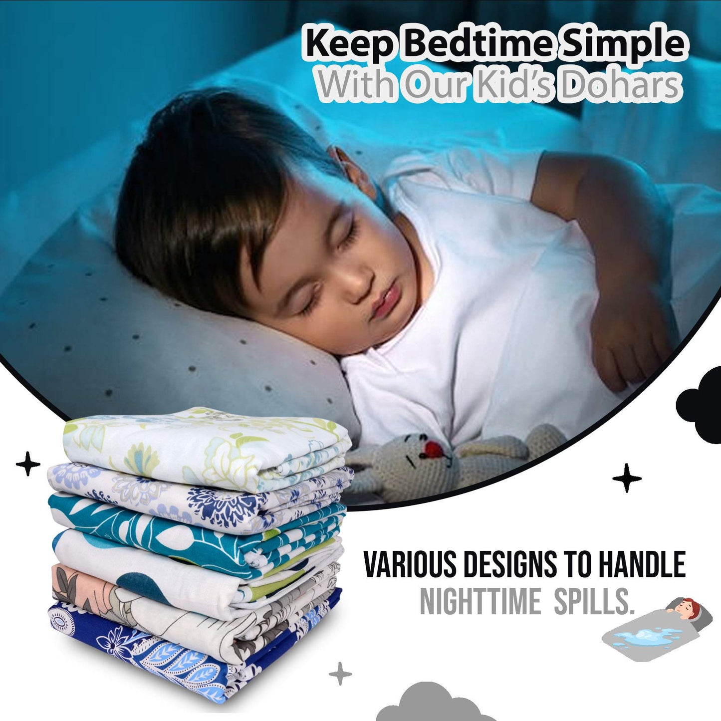 Black Modern Zig Zag for 0-3 Years Baby Single Bed AC Blanket for Kids