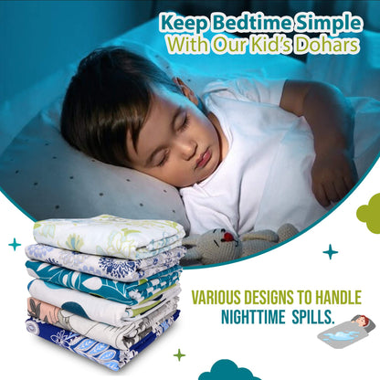 Dandelions Floral Print Blue Pure Cotton Baby Dohar for Newborns to Toddlers