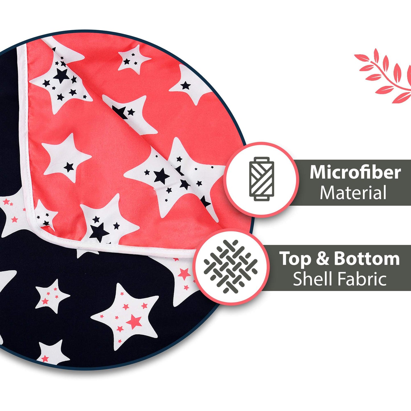 Red & Black Geometric Single Bed Dohar - 120 GSM Microfiber