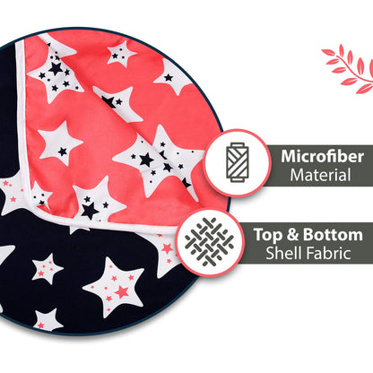 Red & Black Geometric Single Bed Dohar - 120 GSM Microfiber