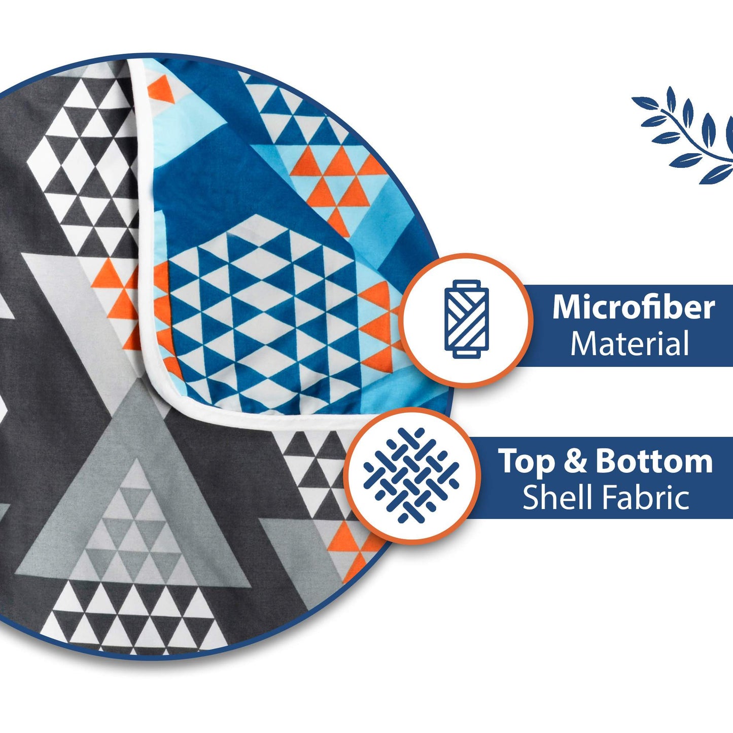 Blue & Grey Geometric Single Kids Bed Dohar - 120 GSM Microfiber