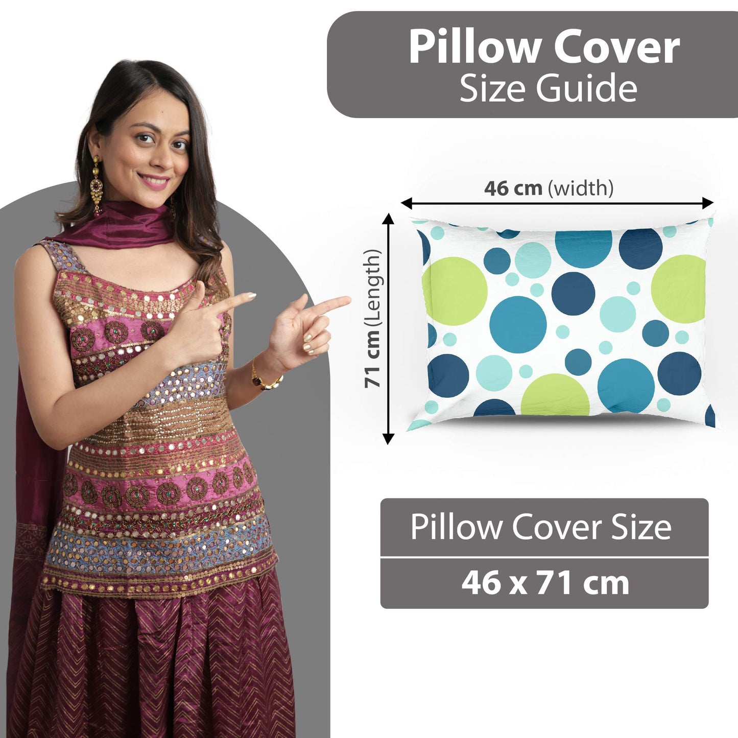 Multicolor Set of 8 Cotton Pillow Covers 18 x 28 Inchs (46 x 71, CM)