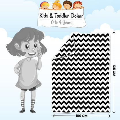 Black Modern Zig Zag for 0-3 Years Baby Single Bed AC Blanket for Kids